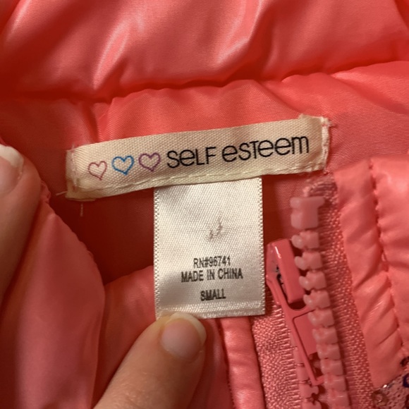 Self Esteem Puffy vest peach pink - Picture 4 of 6